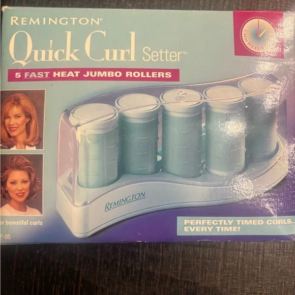 Remington Quick Curl Setter Jumbo Rollers and Clips Open Box New Vintage - Picture 1 of 10